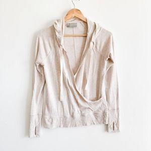 Athleta Lightweight Hooded Sweatshirt in Cream